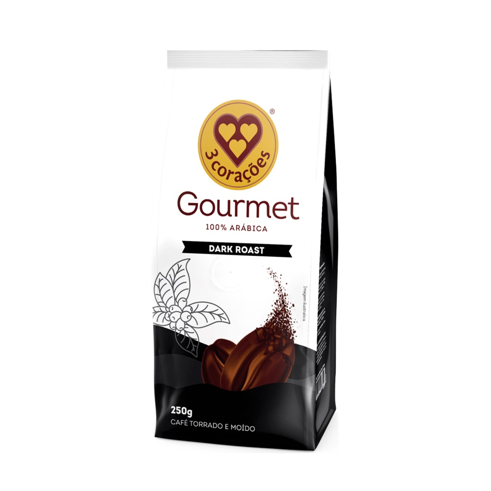 Café Em Pó 3 Corações Gourmet Dark Roast 250g